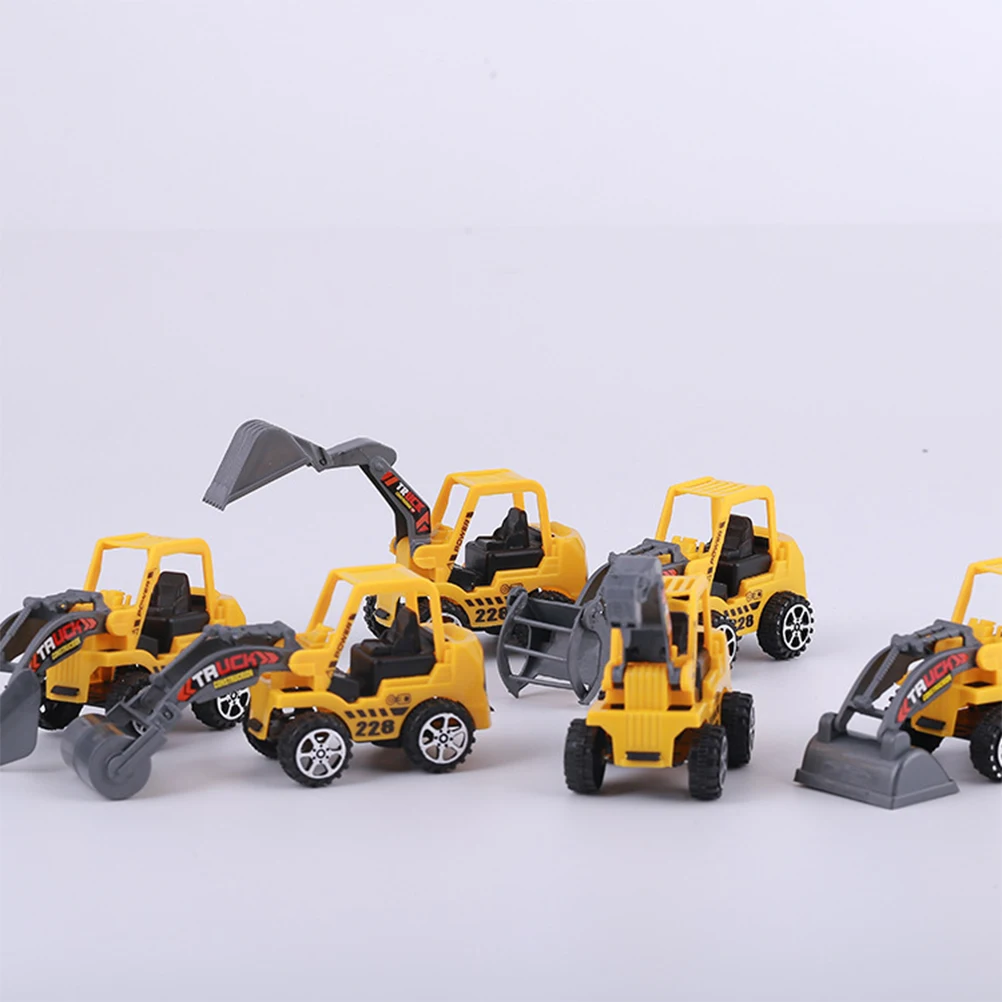 

6pcs Excavator Cake Decor Craft Ornament Grasping Toy Engineering Vehicle Push Car Kids Gift Unique Decoration