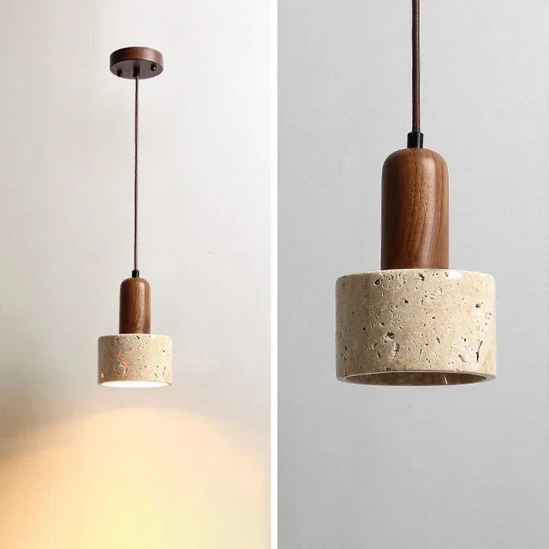 Minimalist Nordic Wabi Sabi Travertine Chandelier Travertine Lightings Travertine Pendant Lights for Bar Bedside Kitchen