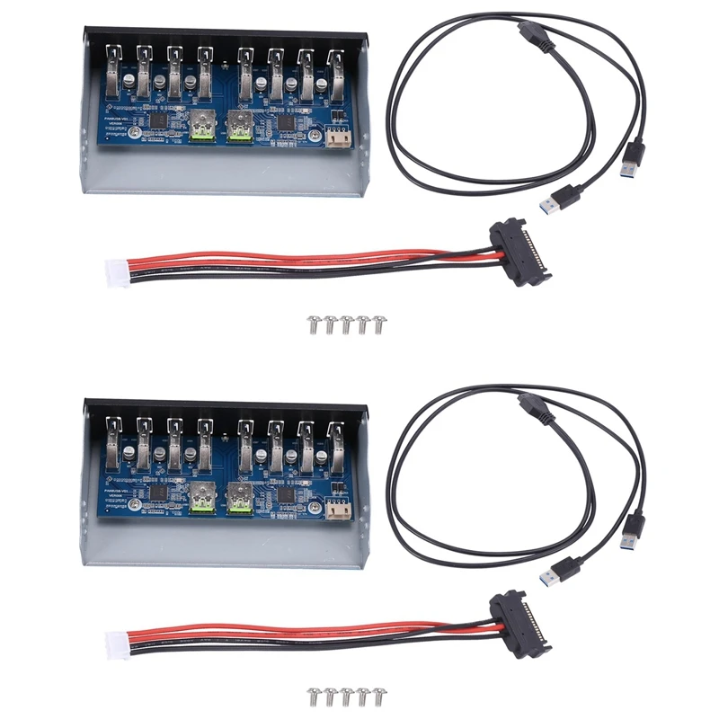 

2X 19 Pin To 8 Port USB 3.0 Hub 5.25 Inch CD-Rom Drive Bay CD Rom Front Panel For Computer Case