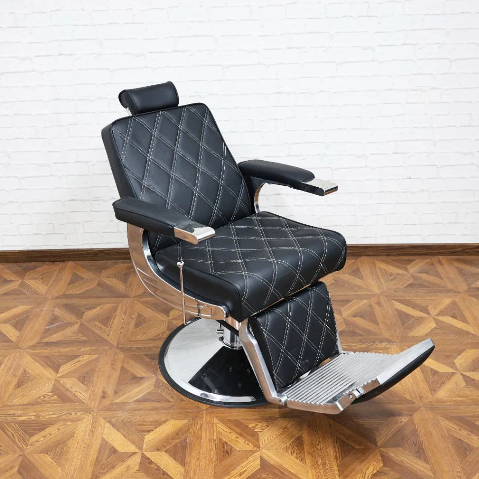 Schwarzer Friseurstuhl mit Fußpedal im Großhandel – 360° ° Rotation, hydraulisches Hubsystem, kommerzielle Möbel für Schönheitsfriseursalons – Detail 6