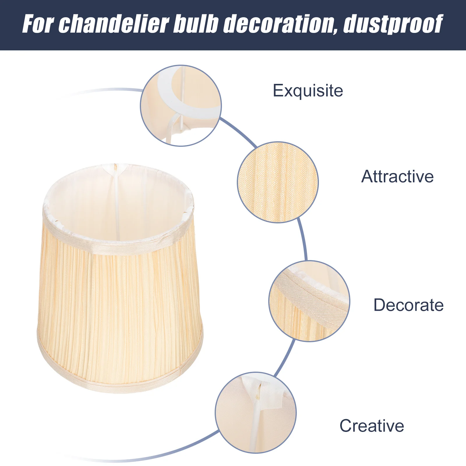 

Cloth Art European Type Lamp Shade Durable Iron Cloth Craft Multipurpose Cover for Pendant Table Floor Desk Ceiling Lamp