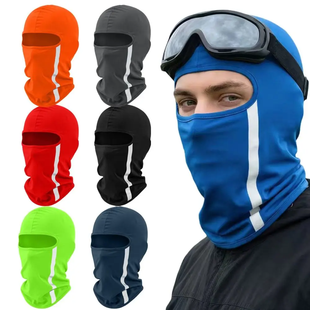 Fashion Reflective Balaclava Face Mask Quick Dry Ice Silk Motorcycle Mask Breathable Sun Protection Bandana Hood Summer