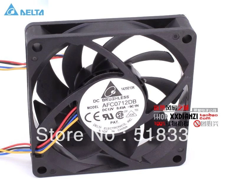 

for delta AFC0712DB 7CM 70MM 7015 70*70*15MM 12V 0.45A 4-pin PWM CPU axial cooling fan