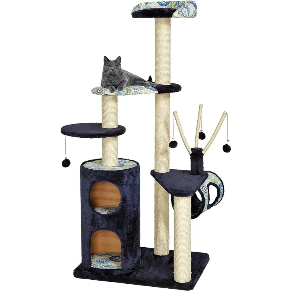 

Tree for Cats 5-Tier Sisal Wrapped Scratching Post Large Cat Tree Dog Toys Accessories Things Pet Products Home Garden