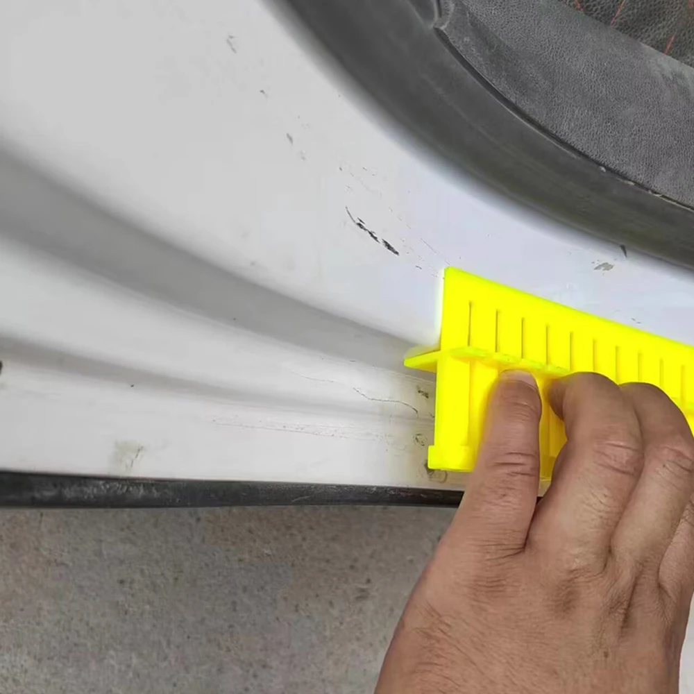 Paintless Dent Repair Right Angle Pull Tabs Yellow Plastic Dent Puller Pads For Corner Edge Dent Remova 5