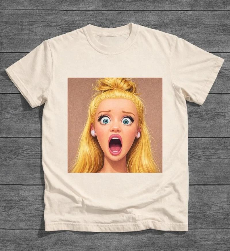 Funny Disgusting Doll face Meme Hilarious Sarcastic Shirt Summer Men's and Women's Loose and Breathable T-shirt Top