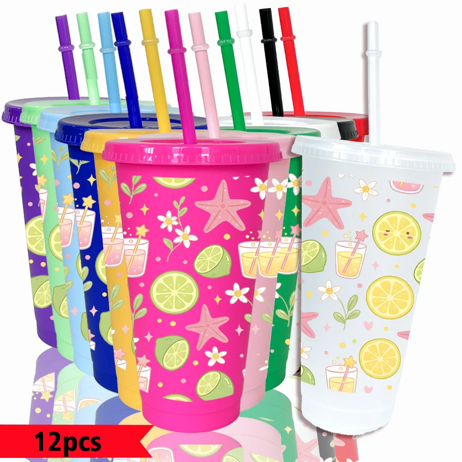 12pcs-pack-stars-lemons-flower-patterns-26oz-colored-plastic-party-cold-cups-for-back-to-school-birthday-gifts