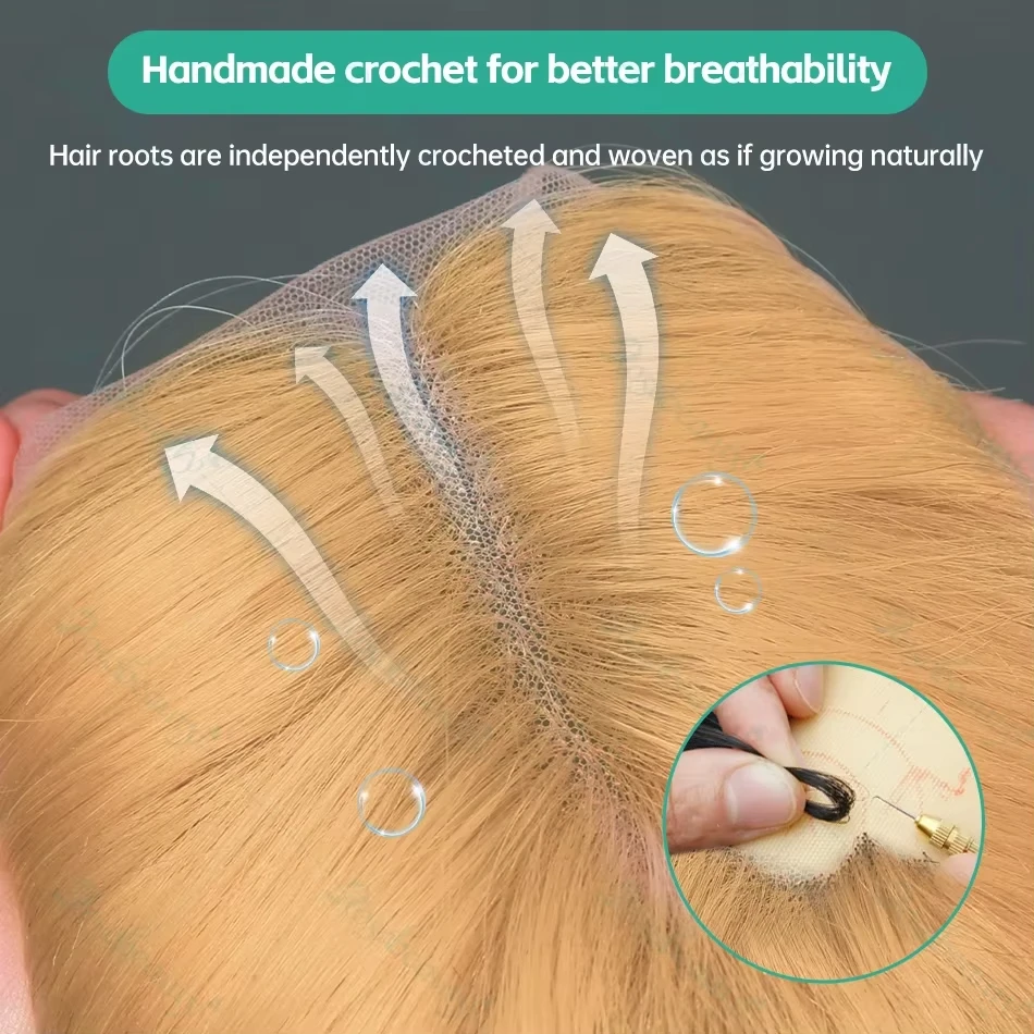 27番 ハニーブロンド人毛ウィッグ ストレート 36インチ ウィッグ 人毛HDフロント 13x6 ブラジル人毛ウィッグ 女性用 ブリーチノット