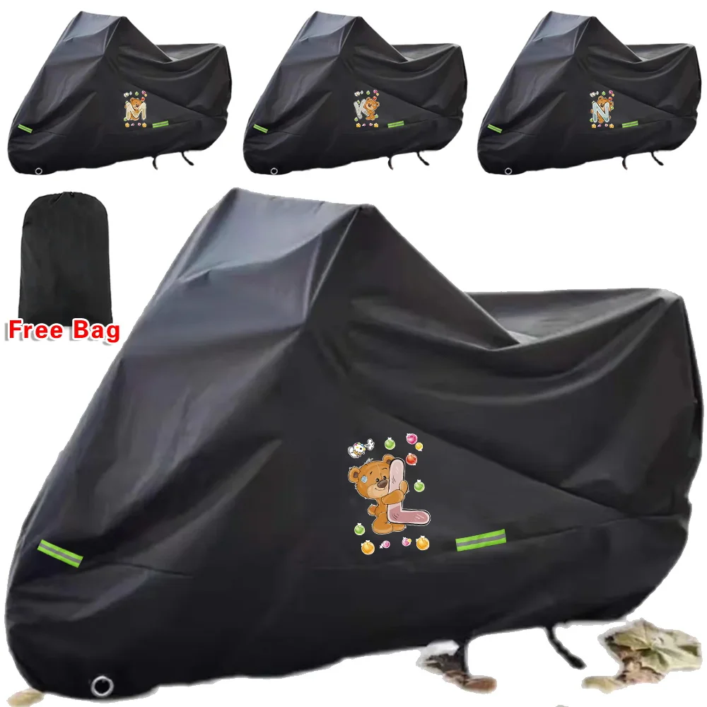 

Motorcycle Cover Bike Season Waterproof Dustproof UV Protective Outdoor Indoor Moto Scooter Motorbike Cover Bear Letter Series