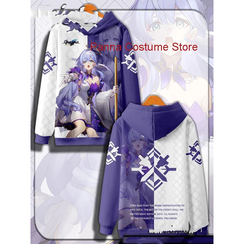 Honkai Star Rail Robin Hoodie Cosplay Costume Unisex 3D Printed Robin Hooded Fashion Coat for Spring Autumn