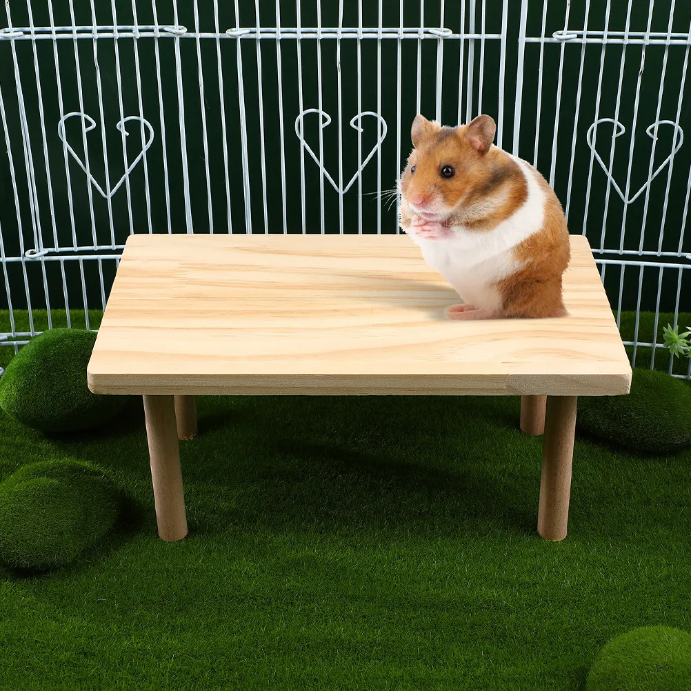 Wooden Hamster Platform Small Pet Cage Climbing Exploration Board Small Animal Playground Accessories for Hamsters Gerbils Mice