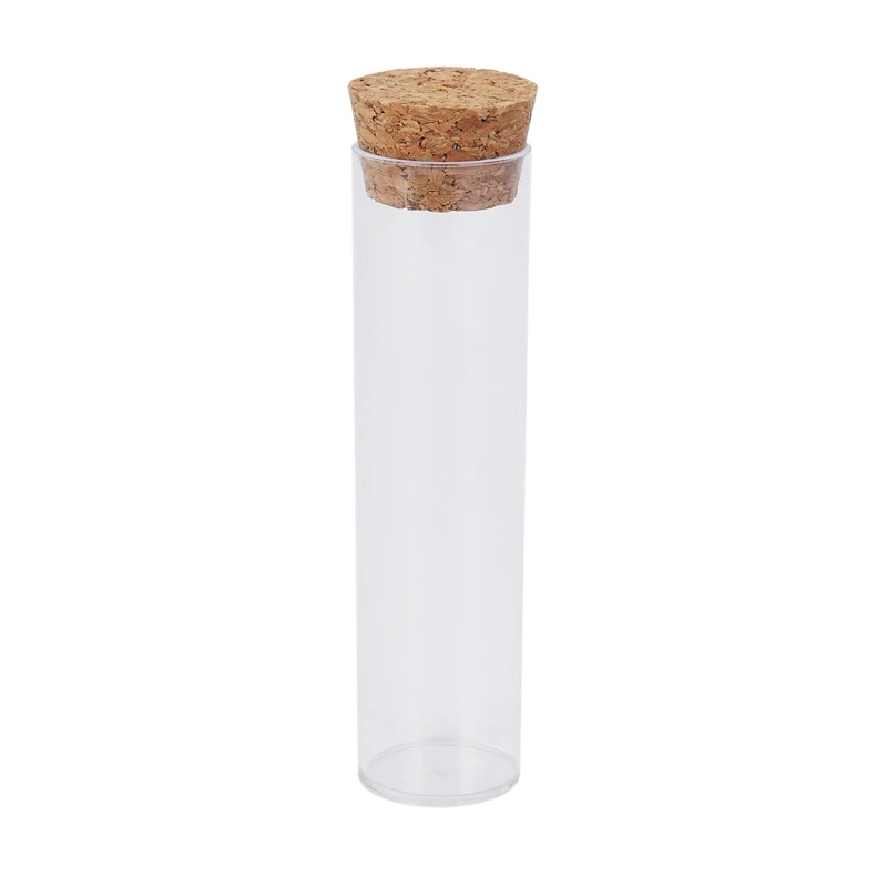 200Pcs 25X95mm Flat Bottom Tea Plastic Test Tube Drosophila Vials Culture Tube With Cork Stoppers