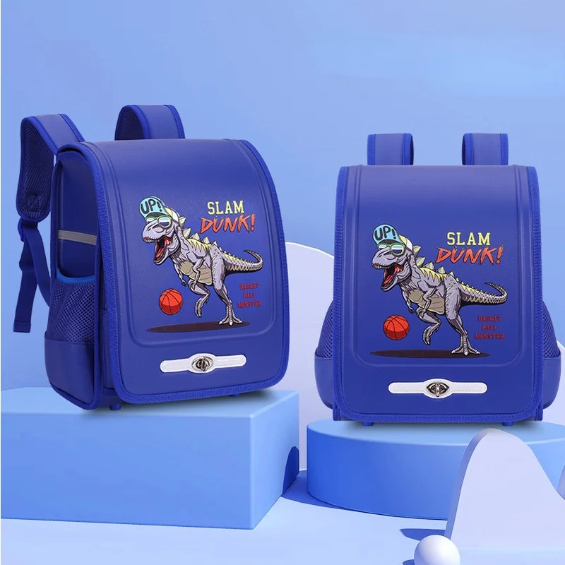 New Children Anime Backpacks Girl Princess Mermaid Boy Dinosaur Fashion Large Capacity School Bags Grade 1-6 Students Pen Bag