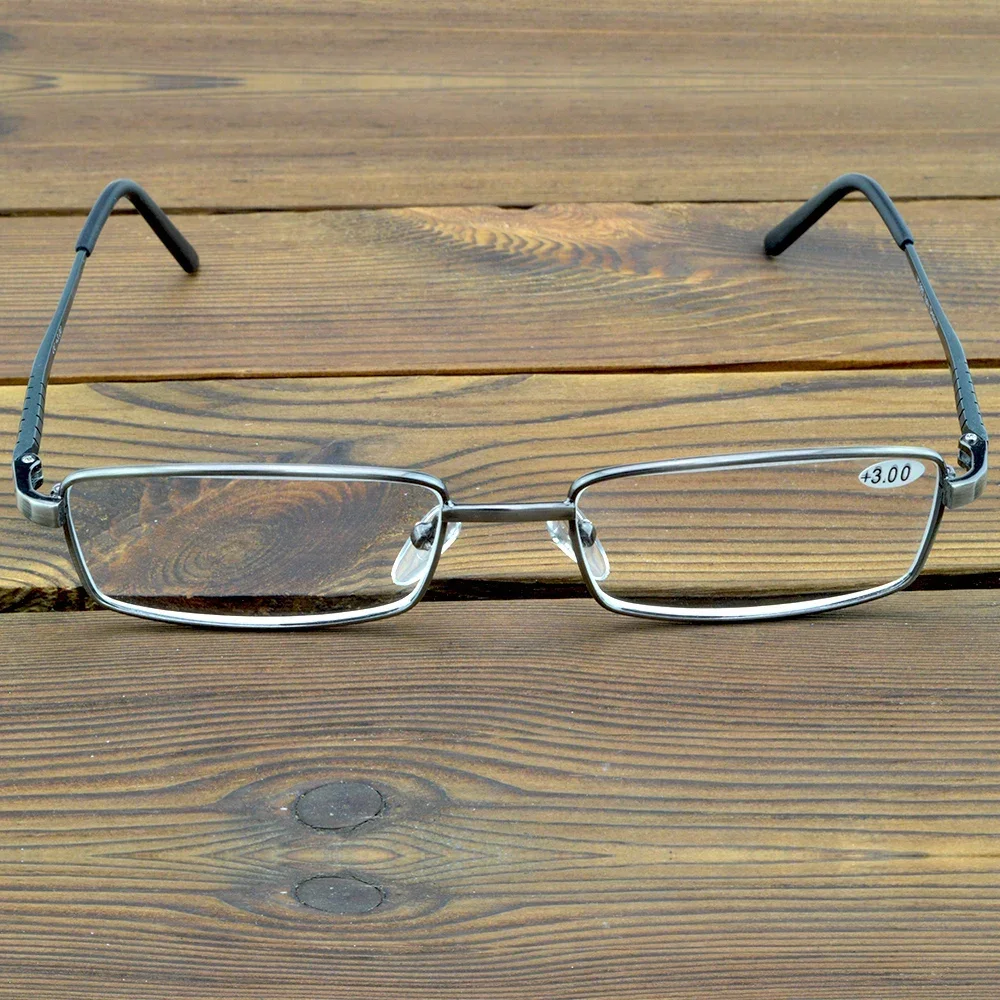 Executive Office Style Full-rim Al-mg Alloy Reading Glasses for Men with PU Case +0.75 +1 +1.25 +1.5 +1.75 +2 +2.5 +2.75 to +4