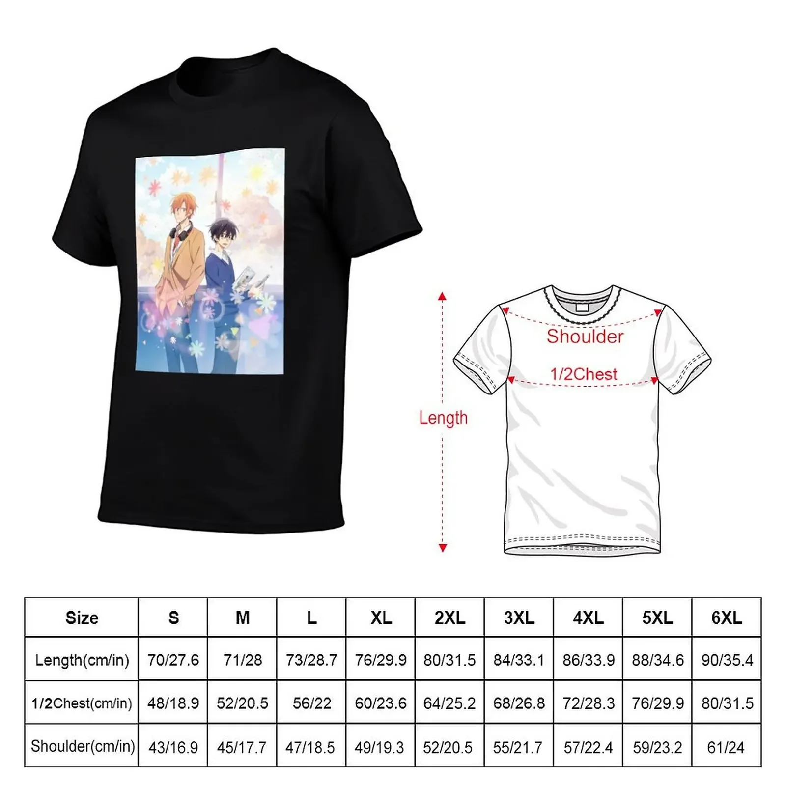 4k Sasaki and Miyano anime official visual T-Shirt sweat cheap stuff vintage clothes men tshirt