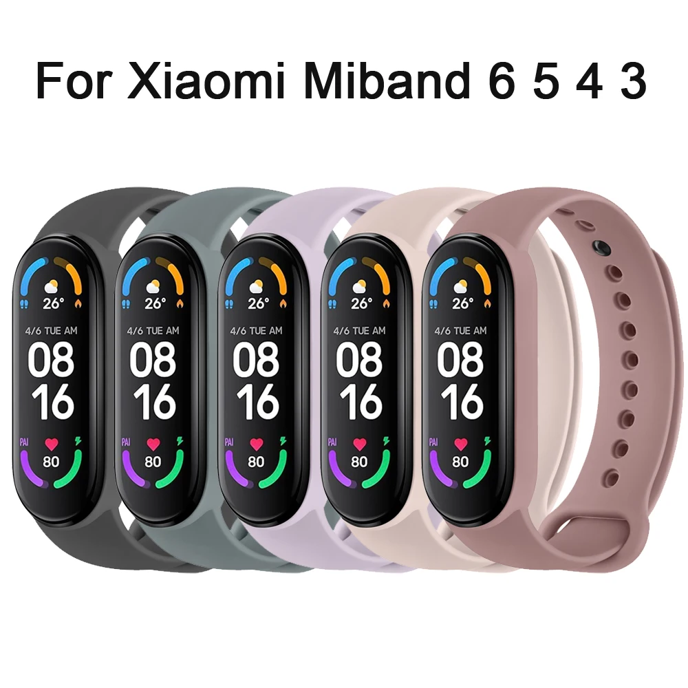 Soft Silicone Strap For Xiaomi Mi Band 6 5 4 3 Band Bracelet Watchband For Xiaomi Miband 6 5 4 3 Strap Wristband Replacement