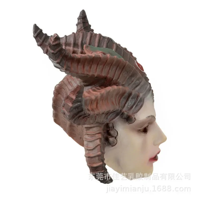 Game Diablo IV Lilith Devil Mask Cosplay Horror Demon Vampire Latex Masks Helmet Halloween Party Costume Props