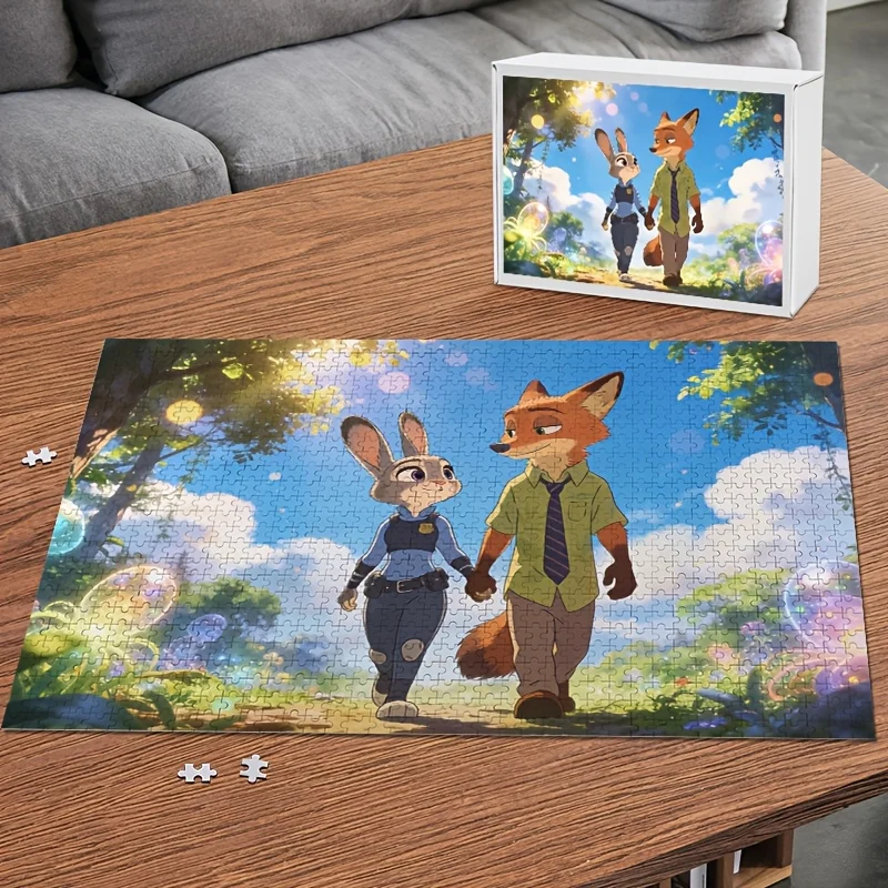 1000 ชิ้น จิ๊กซอว์ภาพพิมพ์ลายดิสนีย์ ซูโทเปีย จูดี้ ฮอปส์ และ นิค ไวลด์ |   ความบันเทิงสำหรับครอบครัว, เกมการศึกษาสำหรับผู้ใหญ่, ไร้กรอบ, ซุย