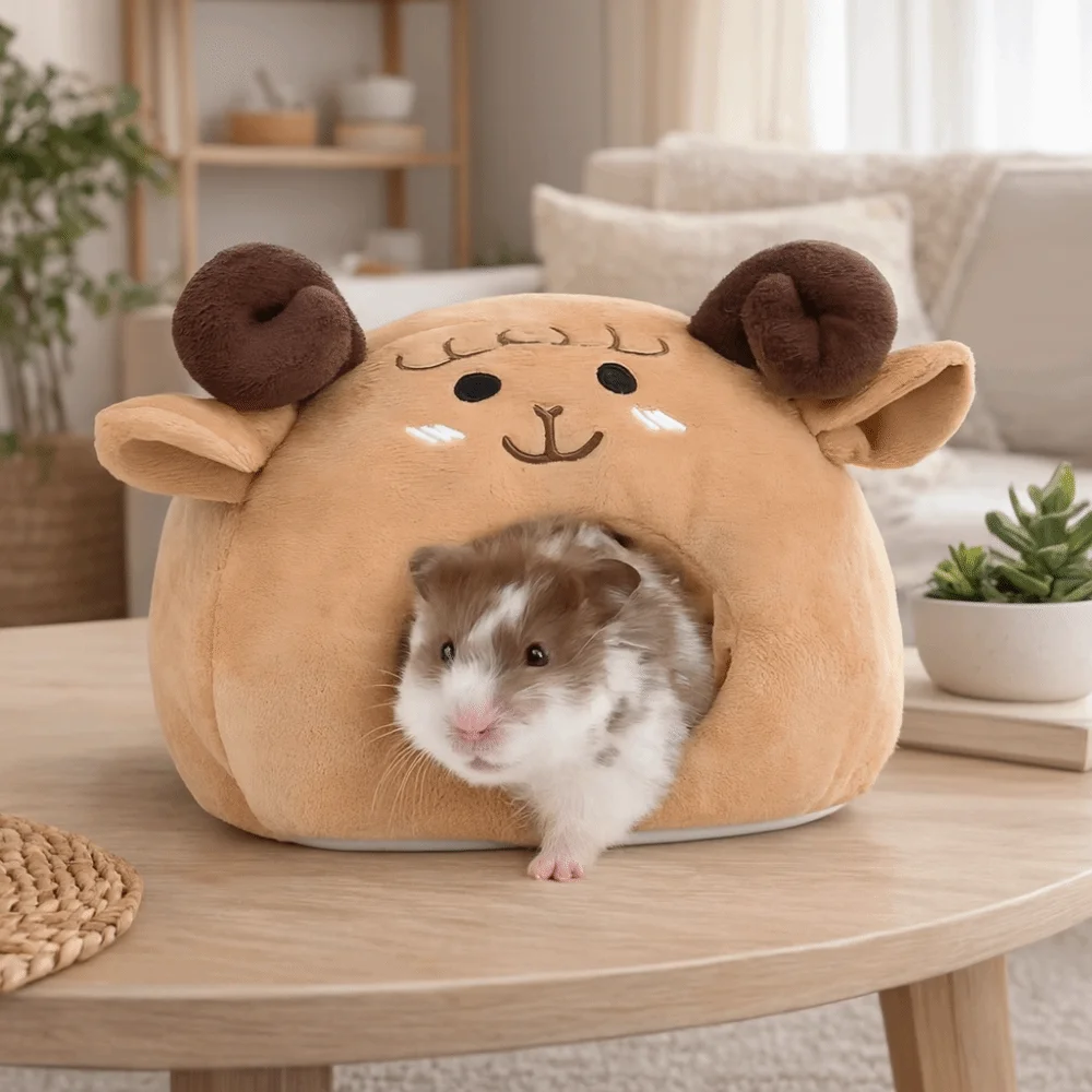 

Pet Supplies Mouse Shaped Hamster Warm Nest Windproof Thicken Hedgehog Hideout Nest Soft Cozy Pet Cave Sleeping Bag