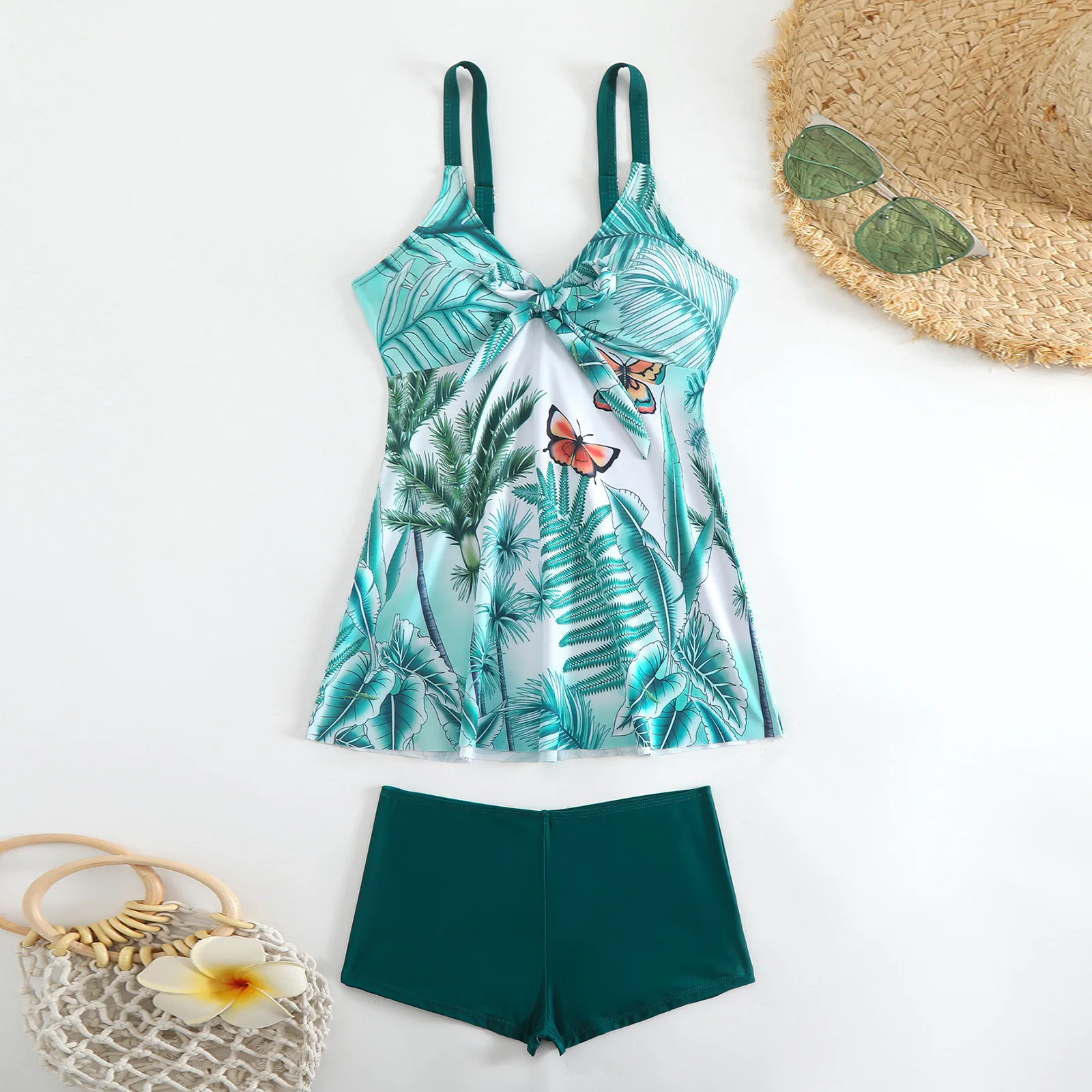 

Women'S Split Fashion Sexy Printed Skirt Swimsuit With Chest Pad Without Steel Support Bikinis Sets Bikinis De Mujer בגד ים נשים