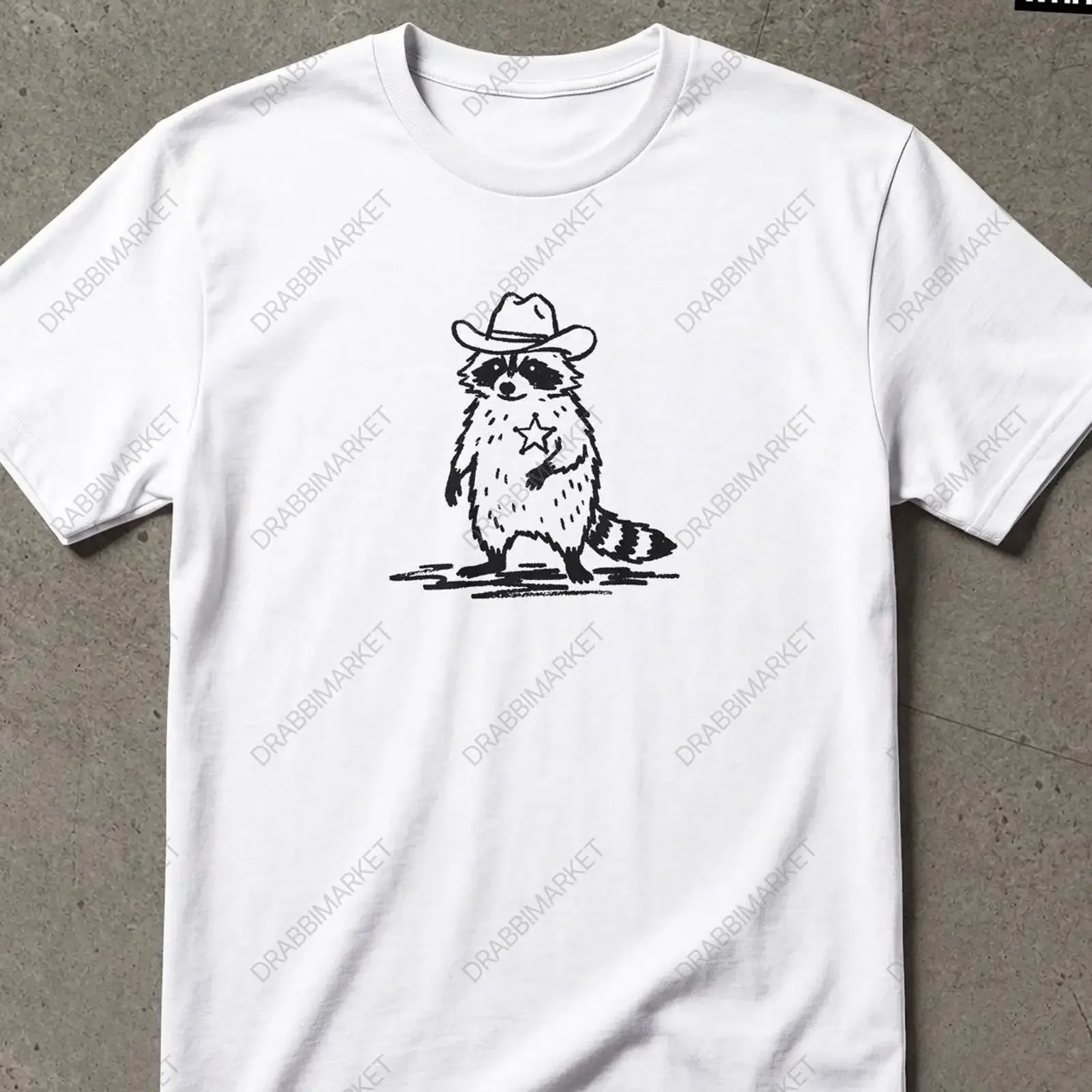 Vintage Raccoon Sheriff T Shirt Funny Cowboy Meme Y2K Casual s For Friends vintage Washed Top For Everyday Wear Soft fashion