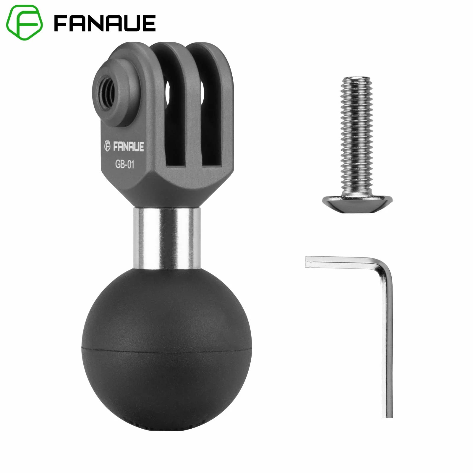 FANAUE 1 inch Ball Head Mount Adapter Aluminium alloy For Go Pro 10 9 8 7 6 5 Action Camera for RAM Mounts Motorcycle