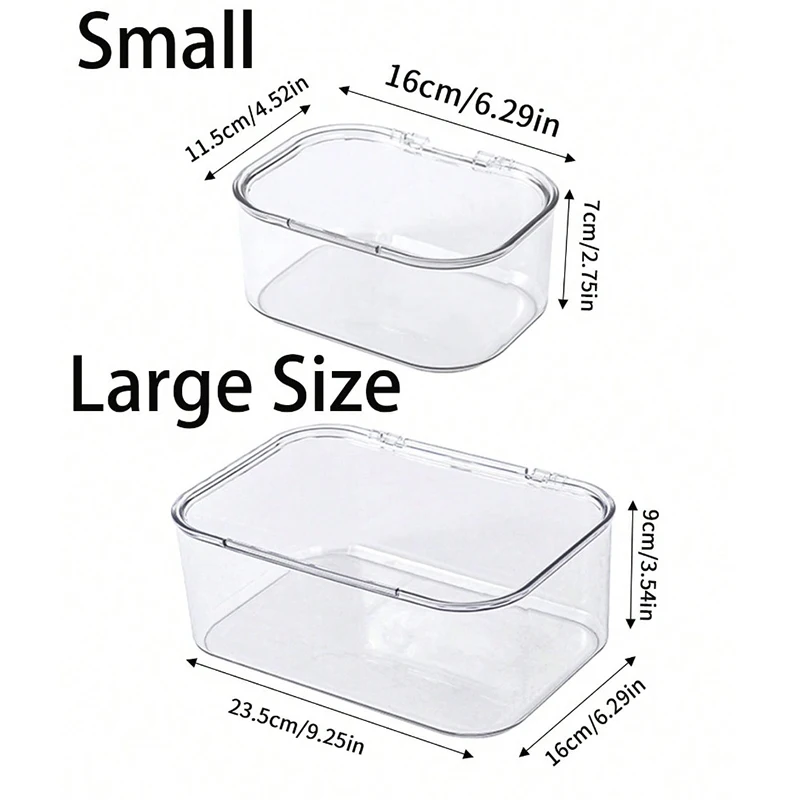 1pc Jewelry Storage Box Flip-Top Transparent Dust-Proof Box Suitable For Hair Clips Headbands Elastic Bands Desktop Organizer