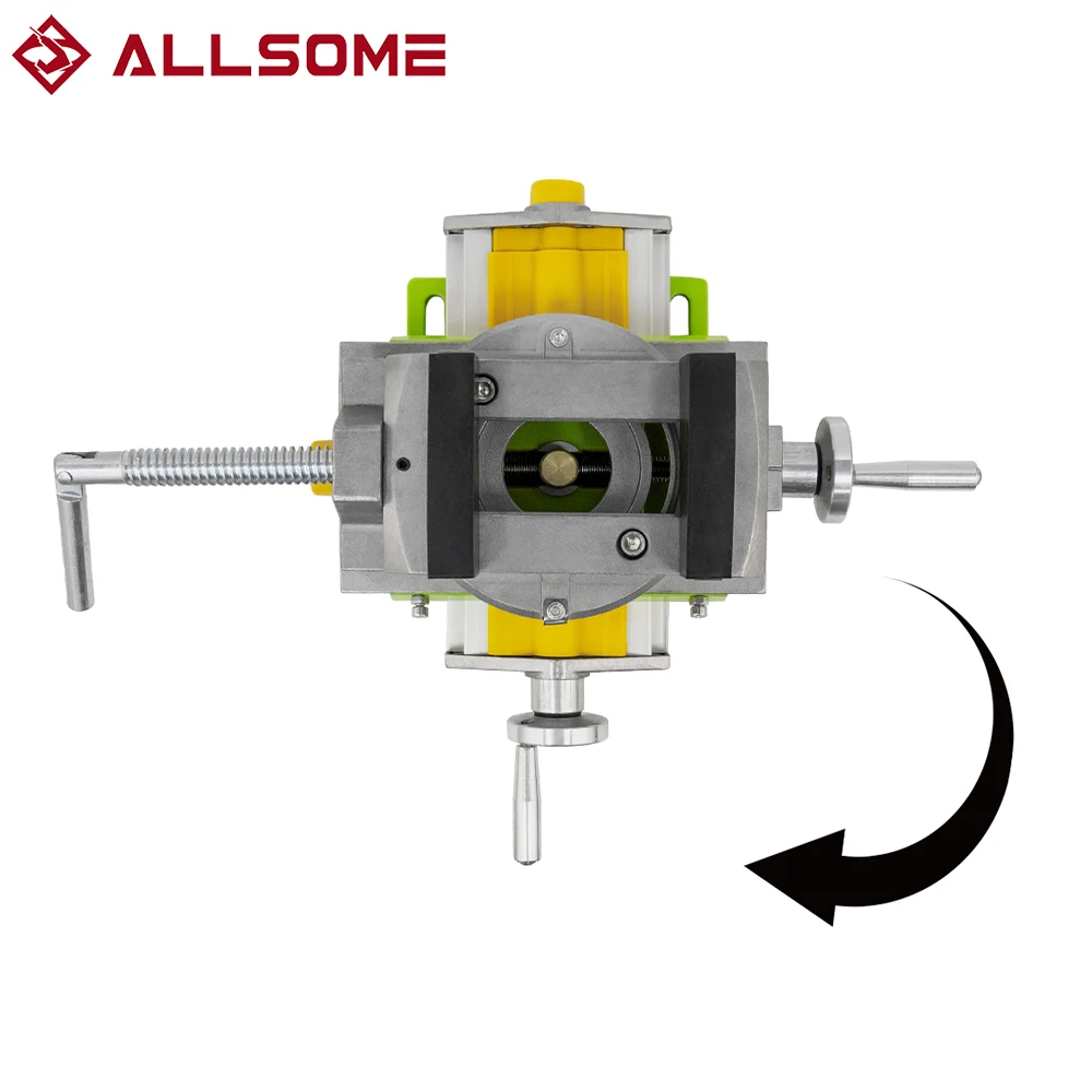 Allsome 3-inch Cross Slide Vise, 2-Way Benchtop Drill Press Clamp, Portable Cross Sliding Flat Vise for Drilling Milling Machine