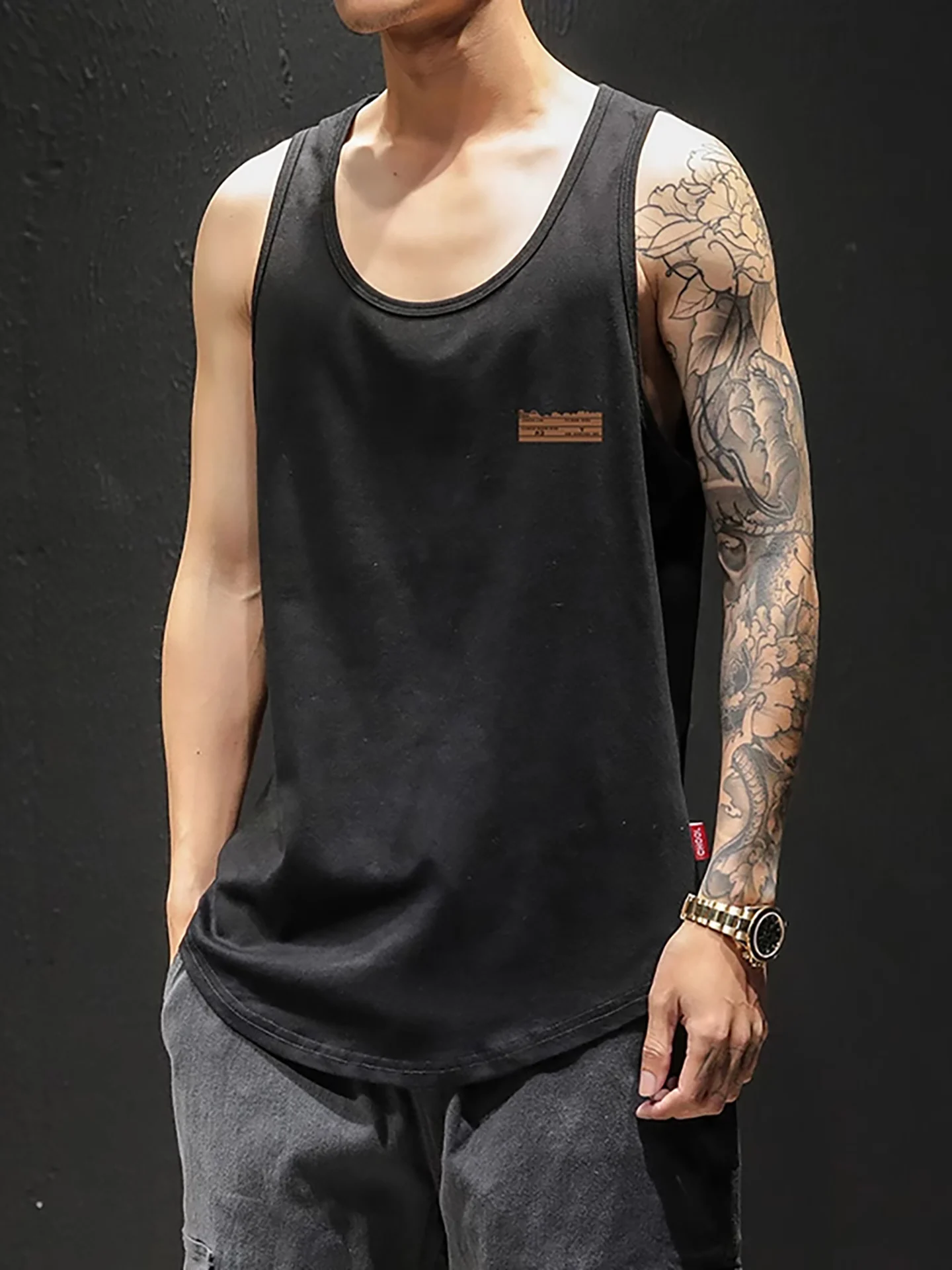 

Майка из чистого хлопка, мужская летняя модная брендовая майка Qui Dry Training Fitn, жилет для пары, спортивная футболка с плечами, базовая футболка