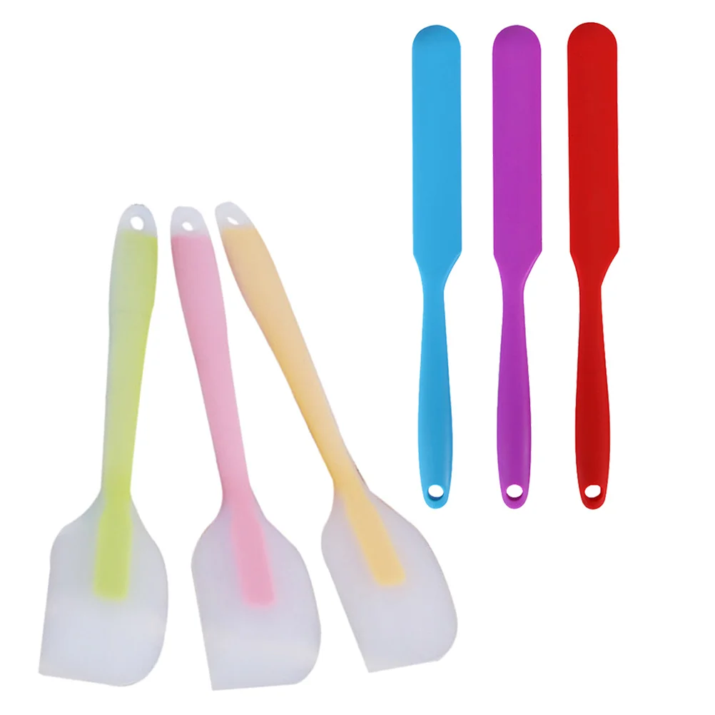 

6Pcs Silicone Mixing Spatula Kit Heatproof Baking Scraper for Cream Professional Pastry Tool Home Salon Use