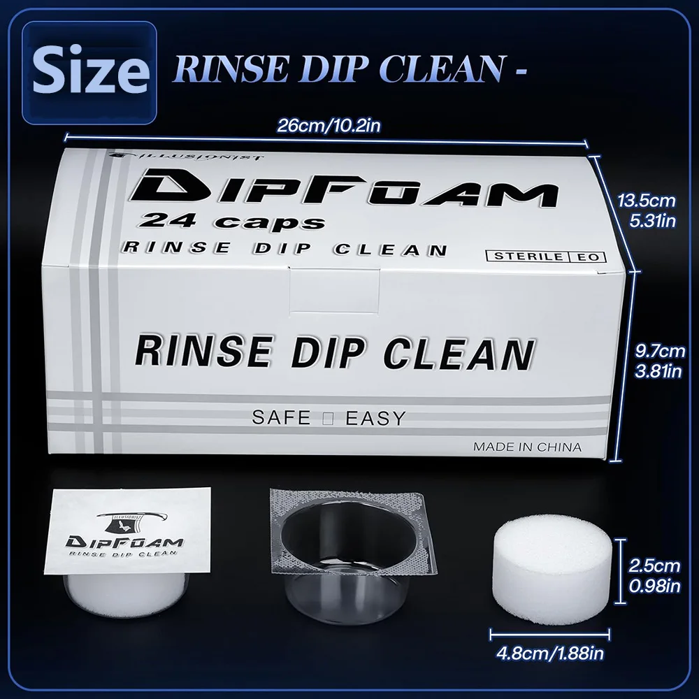 Tattoo Dip Foam Sponge Disposable Rinse Caps Set for Needle Tip Ink Clean Rinse Professional Tattoo Needle Cleaning Accessories