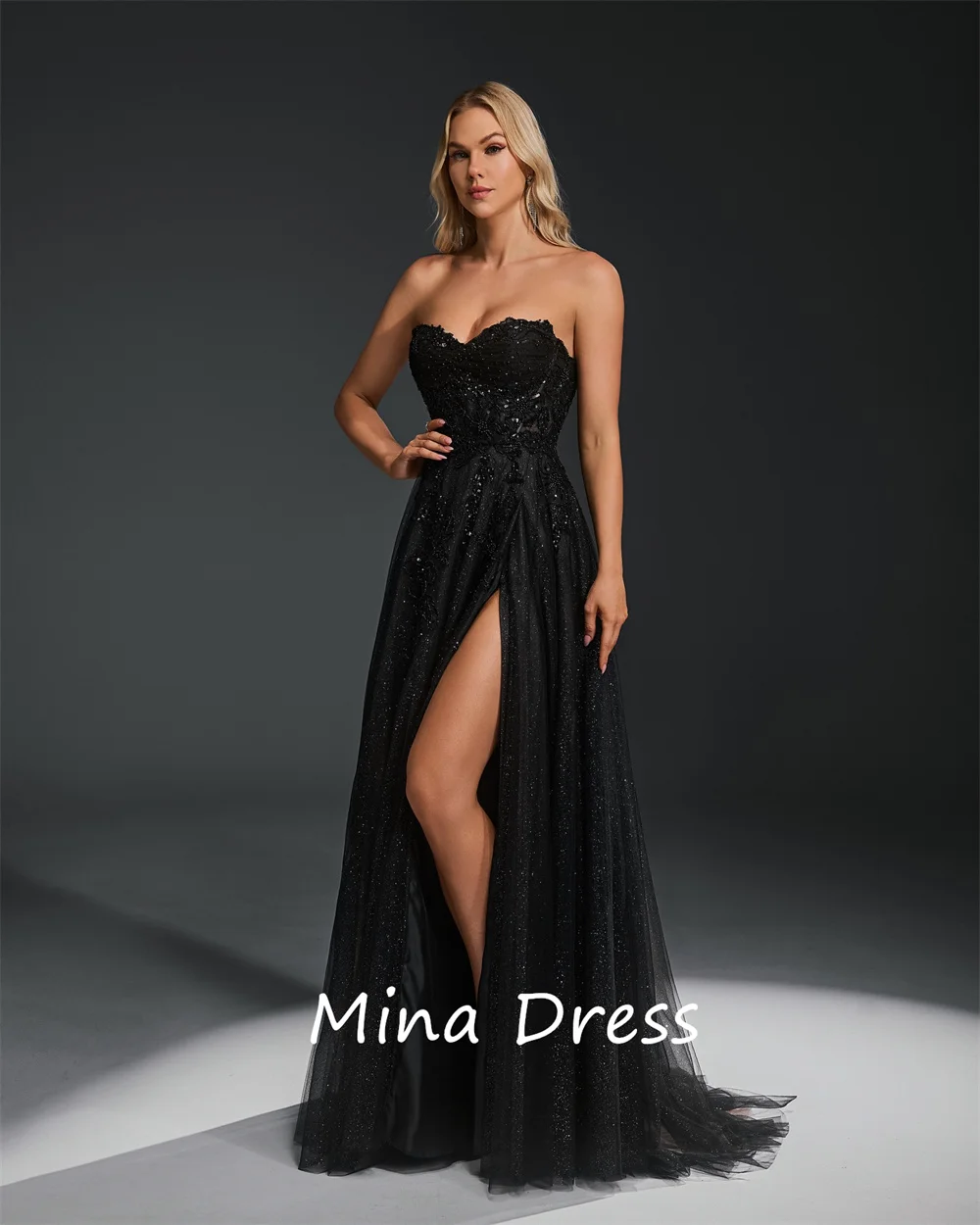 فستان مينا مخصص على شكل كرة لامعة على شكل زهرة فستان سهرة نسائي فاخر بدون أكمام أنيق للحفلات مناسبة خاصة للنساء