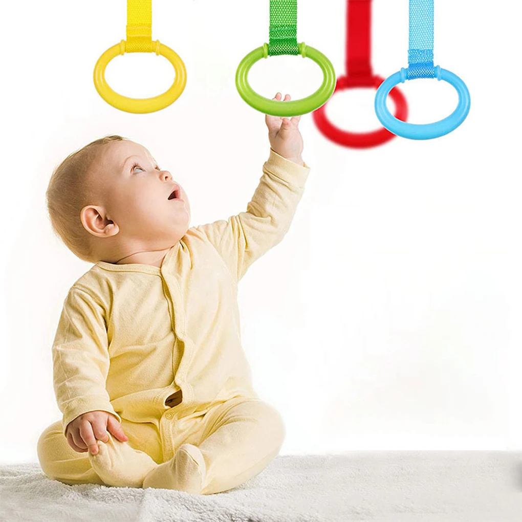 Baby Crib Playpen Pull Ring Hanging Rings Handles Learn To Stand Kids Sports Toys Handles Universal for Activity Accessories