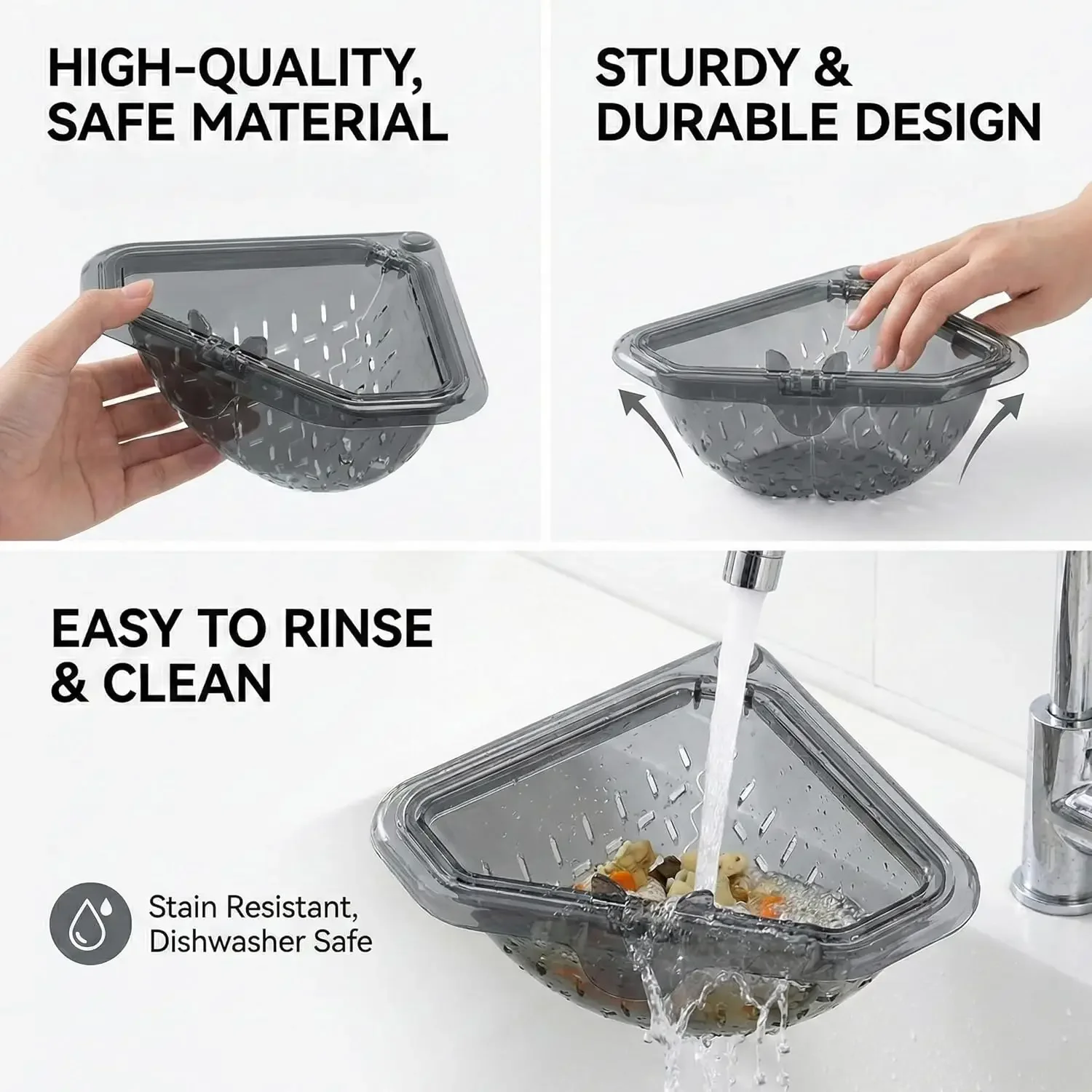 Küchenspülen-Filterkorb mit magnetischem Halter, Eck-Hängeabfluss, abnehmbarer Lebensmittelabfallfilter für einfache Reinigung, Abflusskorb – Detail 5