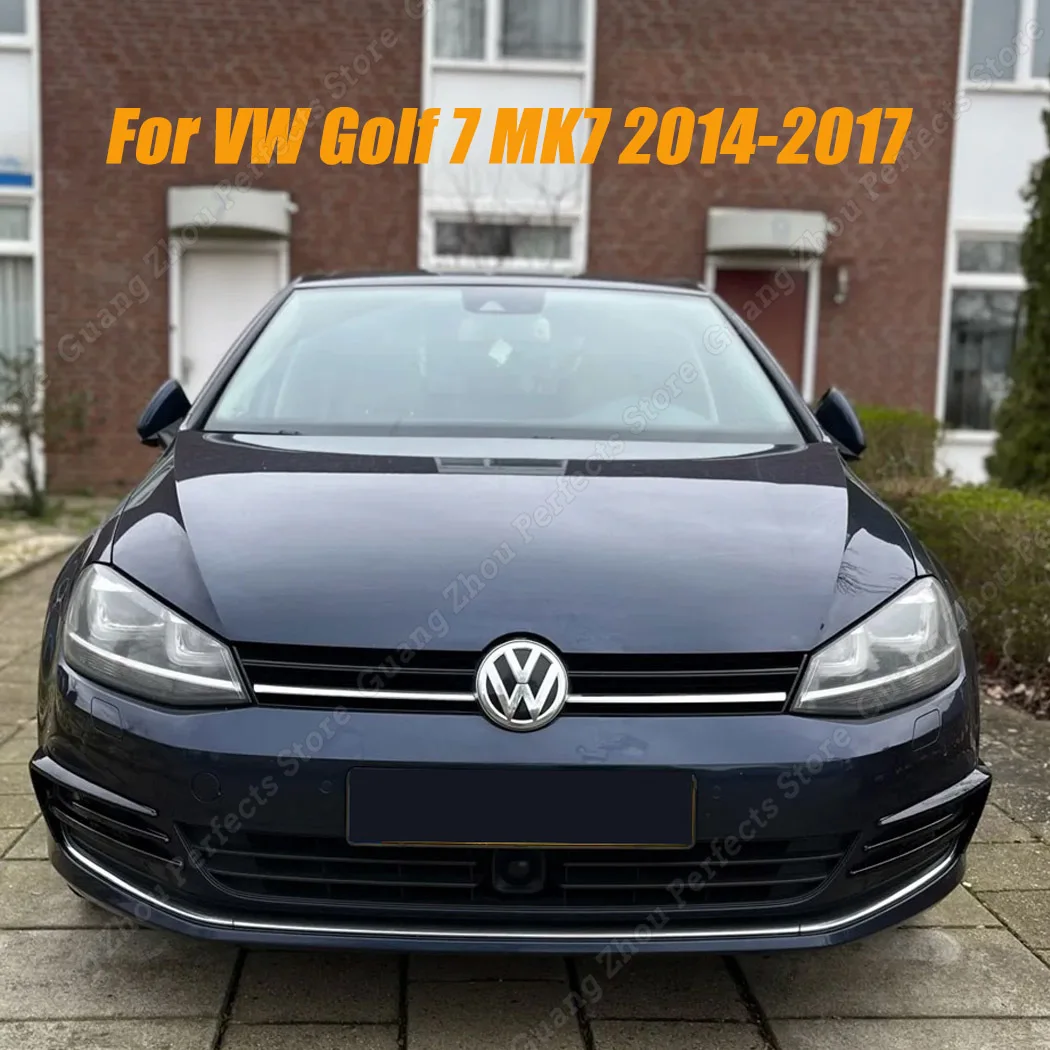 

Gloss Black/Carbon Look 2Pcs Front Fog Lamp Grille Cover Trim For VW Golf 7 MK7 2014-2017 High-quality ABS Plastic Decoration