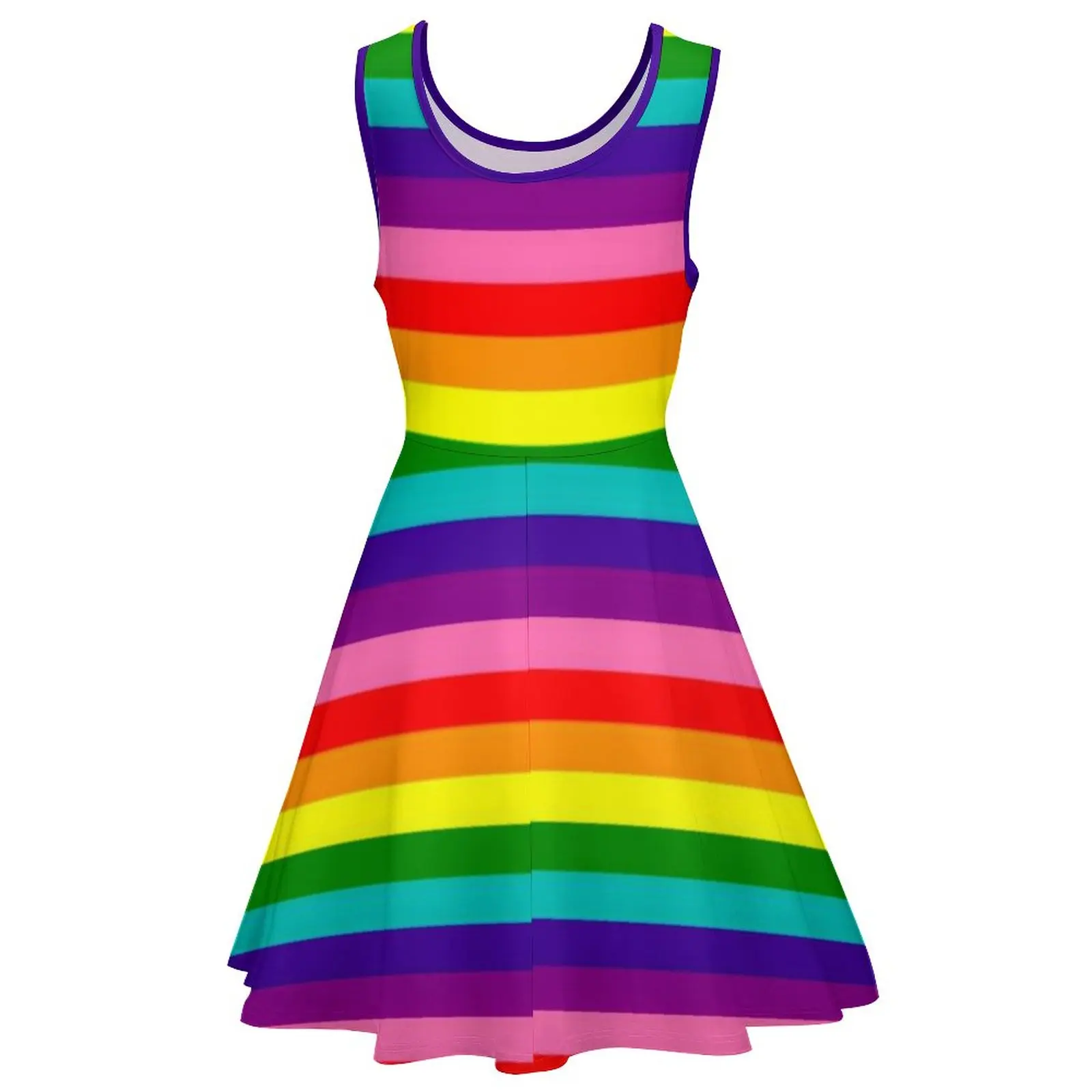 Robe colorée arc-en-ciel Pride Feel pour femmes, robes de style streetwear rayées, robe de skate mignonne, vêtements College taille haute, grande taille, LGBT