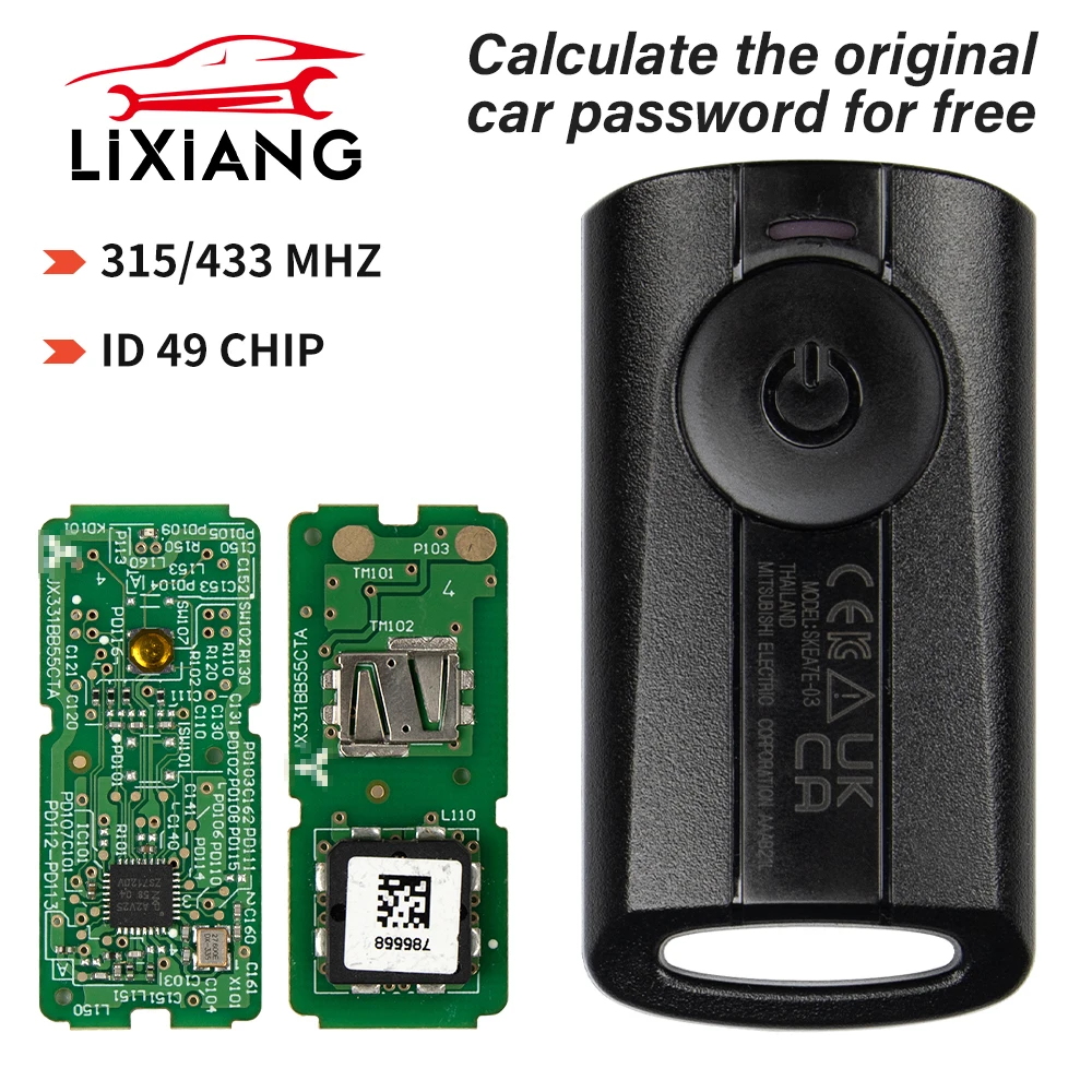 

LIXIANG Smart Key Tag для Yamaha XMAX 300 NVX 155, мотоциклетный скутер QBIX AEROX JAUNS B5X, карта 315/433 МГц, ID49, чип, автомобильный пульт дистанционного управления