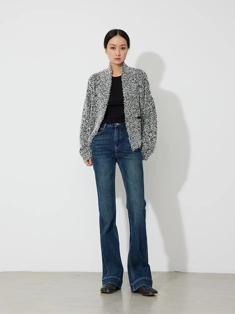 

Женские джинсы RUGOSAM с высокой талией, на флисовой подкладке, облегающие, RB0727, осенне-зимняя новинка, хлопковые джинсовые брюки