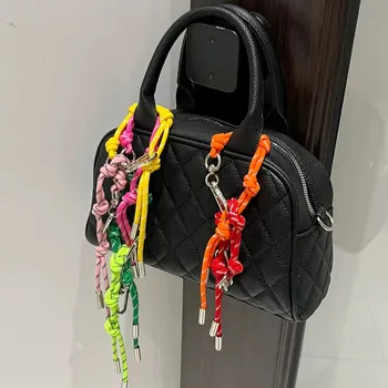 HOT Creative Colorful Braided Lanyard Keychain Anti-Lost Knot Nylon Rope Keyring For Women Men Car Bag Pendant Accessories Gifts