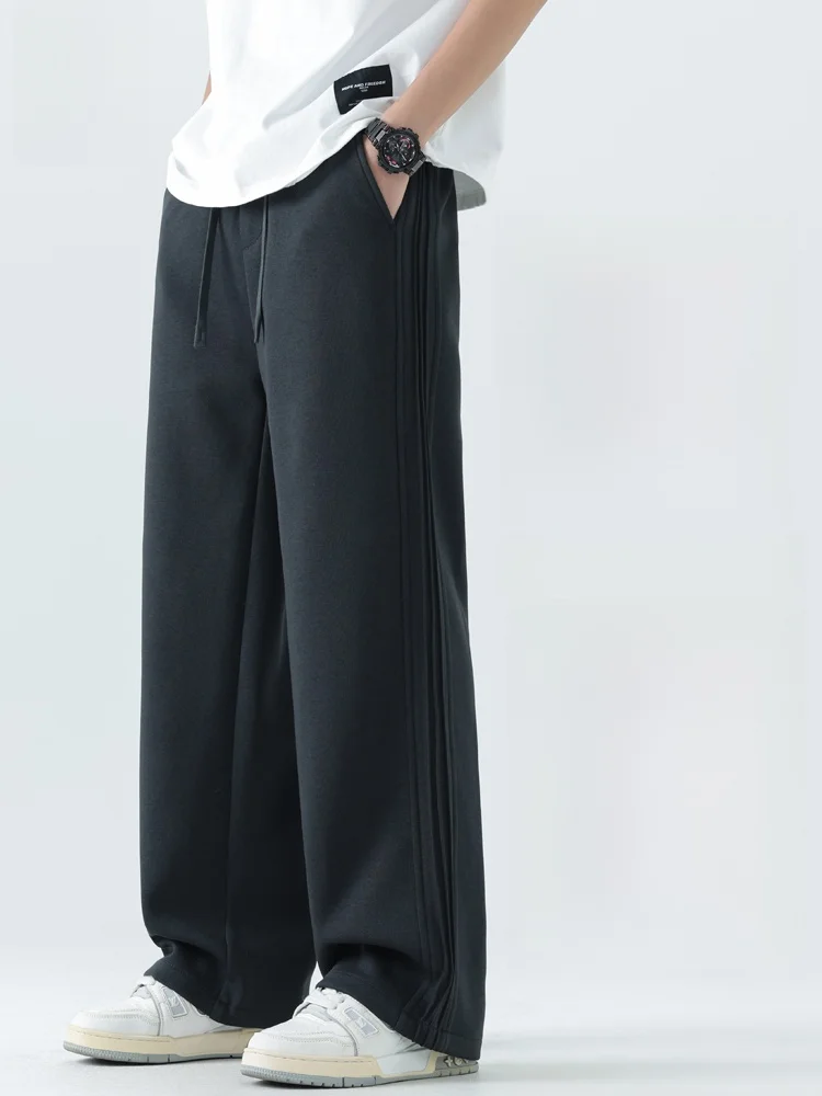 

Loose Straight Leg Men's Casual Pants Spring Autumn New Sle Knife Wide Leg Casual Long Trousers for Teenagers