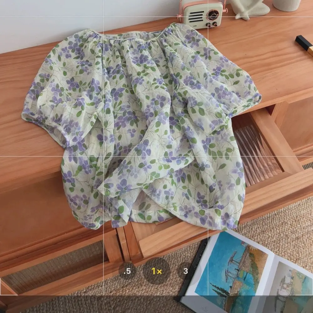 

Новый летний женский круглый свободный хлопковый льняной повседневный универсальный топ Five Sve Heads Casual Sweet Sle Loose Fit ort Sl...