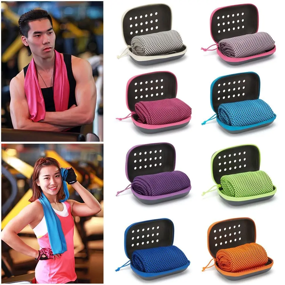 New EVA Boxed Quick Drying Microfiber Cold Sports Towel Camping Sports Cooling Ice Towel Portable Fitness Cool Towel
