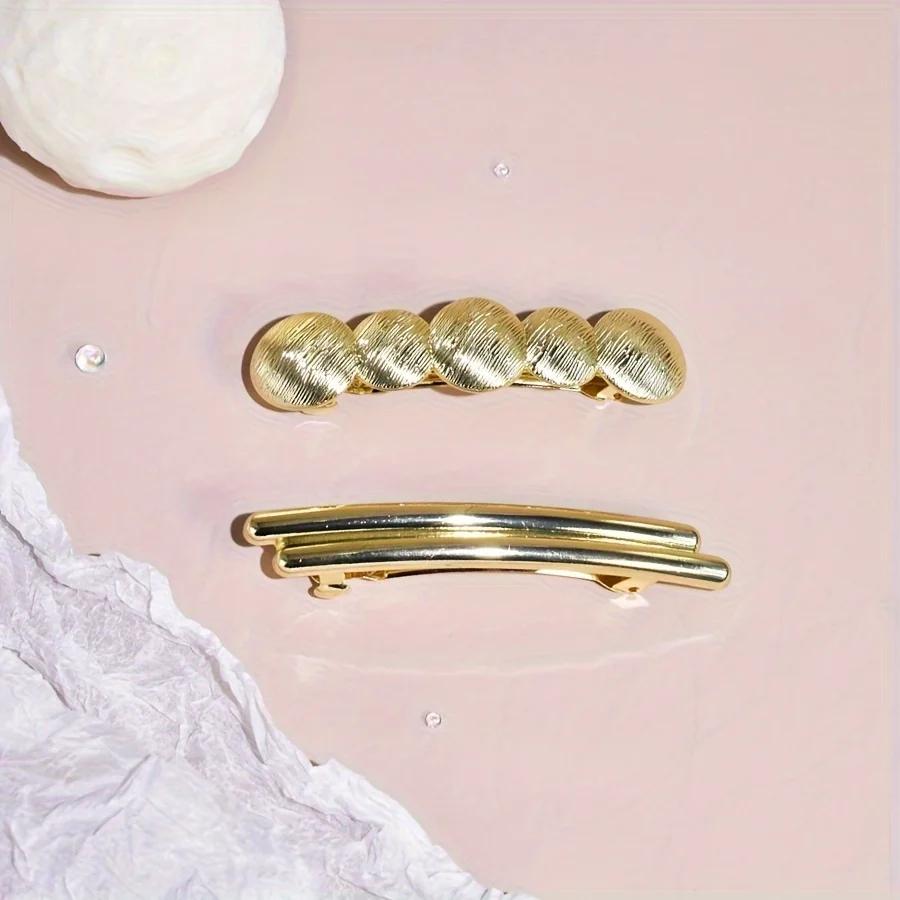 2er-Set Damen-Haarspangen aus Legierung im Punk-Stil mit geometrischem Design, französischer Stil, für dünnes Haar, halbes Haar, als Geschenk für Damen, für Freizeit und Party – Detail 8