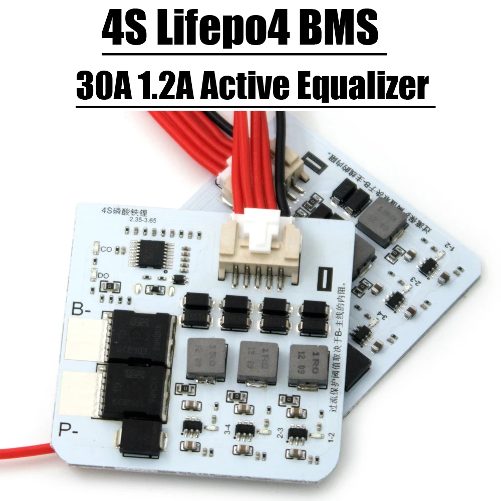 Equalizador Ativo Balancer Bms Lithium Iron Phosphate Battery Protection Board Iniciar Motocicleta Carro Elétrico 30a 4s Lifepo4