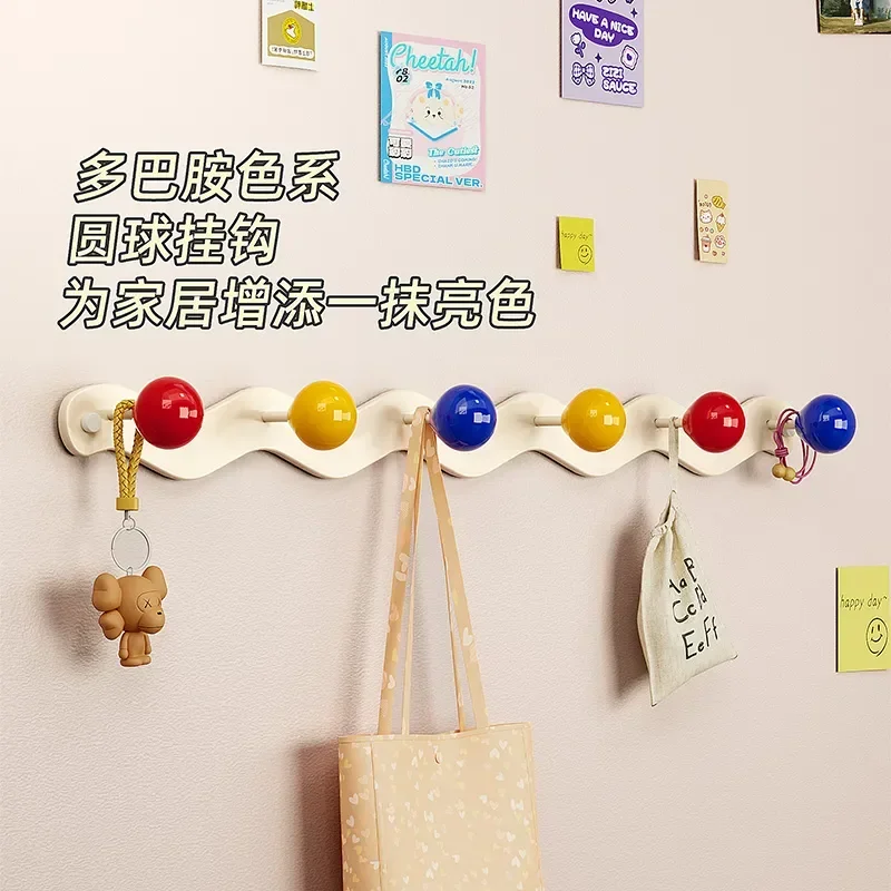 Korean Style Colorful Hooks No Punching Entrance Door Hanging Racks Wall Decoration Hangers Bedroom Cute Creative Storage Tool - view 6