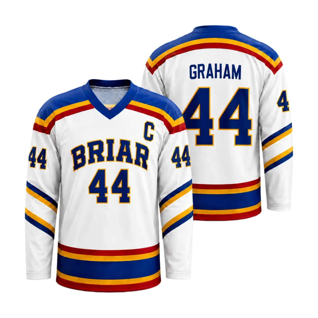 2026 Neues Briar University Hockey-Trikot Cosplay Langarm V-Ausschnitt T-Shirt Graham 44 Off Campus Sport-Oberteil für Herren und Damen – Detail 10