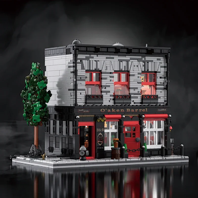 

2368PCS O‘Aken Barrel Pub Building Blocks Sets City Street View Assemble Model Bricks Toys Tavern Ornaments Gifts For Holiday