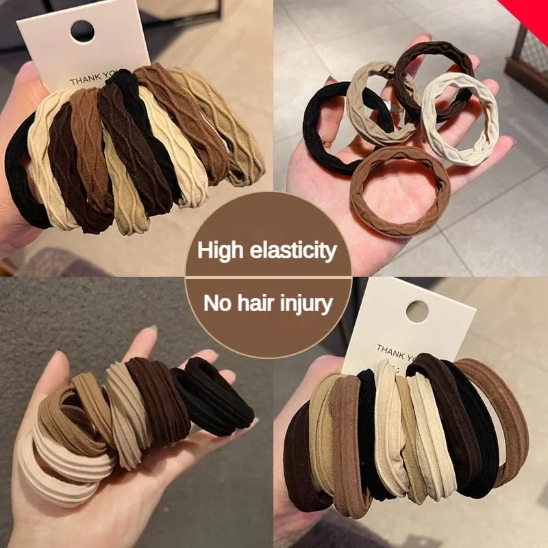 Simple hair tie, thickened, high elasticity, no seams, rope, headdress, hair ornament, leather band, student, high appearance