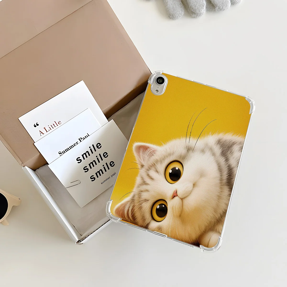 High Transparency Printed Tablet Case for Samsung Galaxy Tab S9 S10 FE A9 A11 S7 S8 S9 S10 Plus Cover Healing Cute Kitten Style