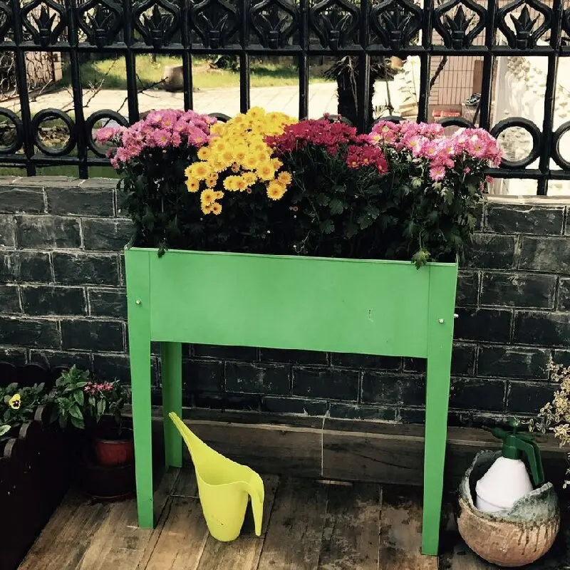 Iron planting bed, garden planting box, vegetable planting box, rectangular flower bed, seedling box, spray galvanized flower be